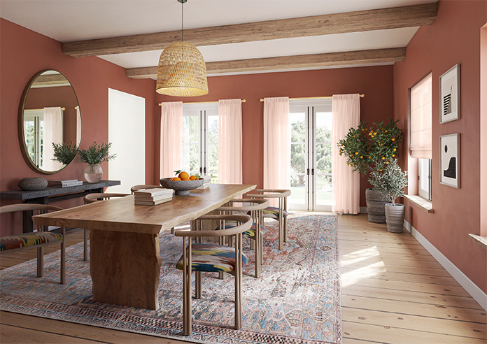 Pavia Voile, Peach Blush - Made to Measure Curtains - Image 8